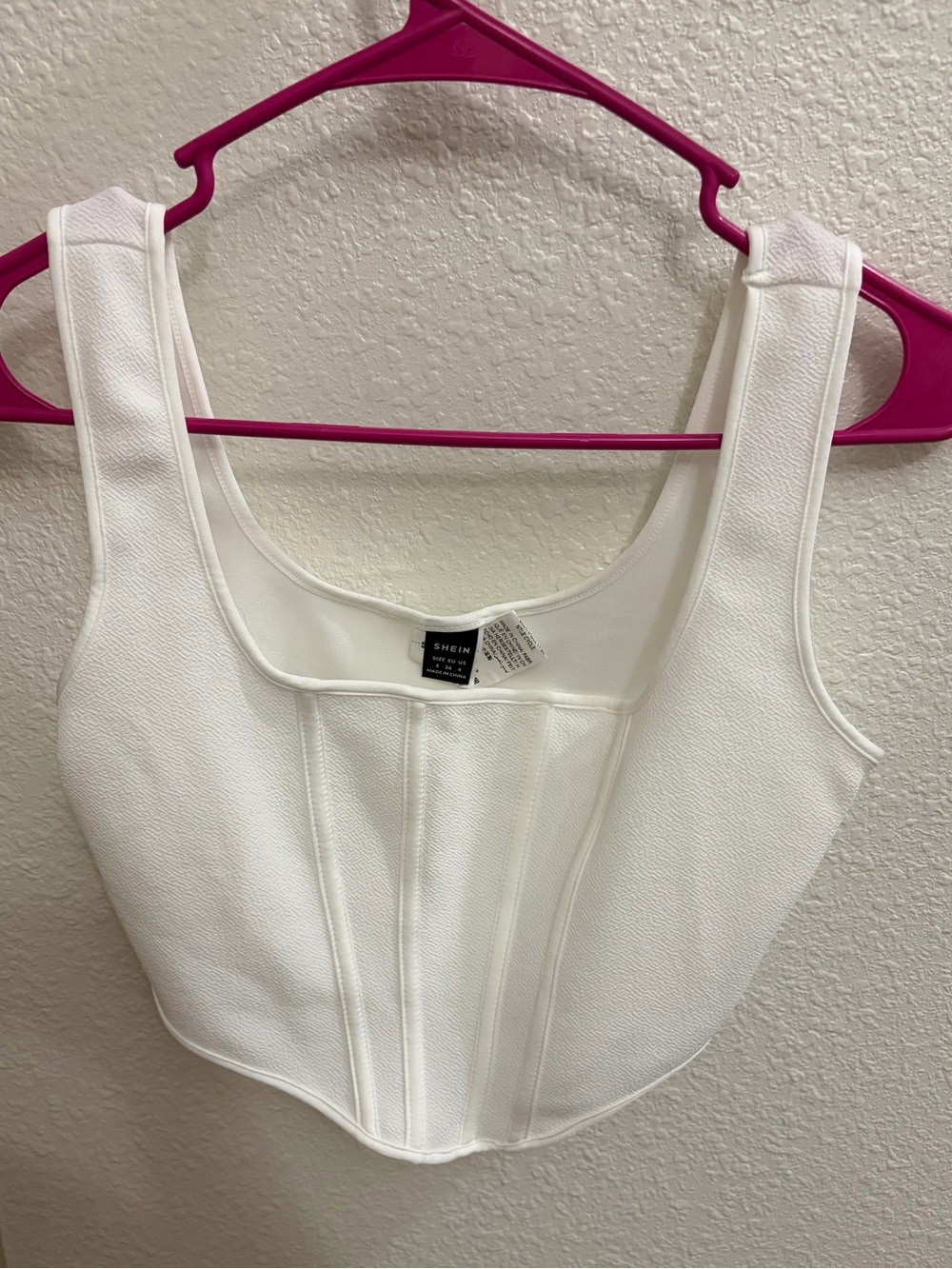 New SHEIN White Corset Crop Top Tank
